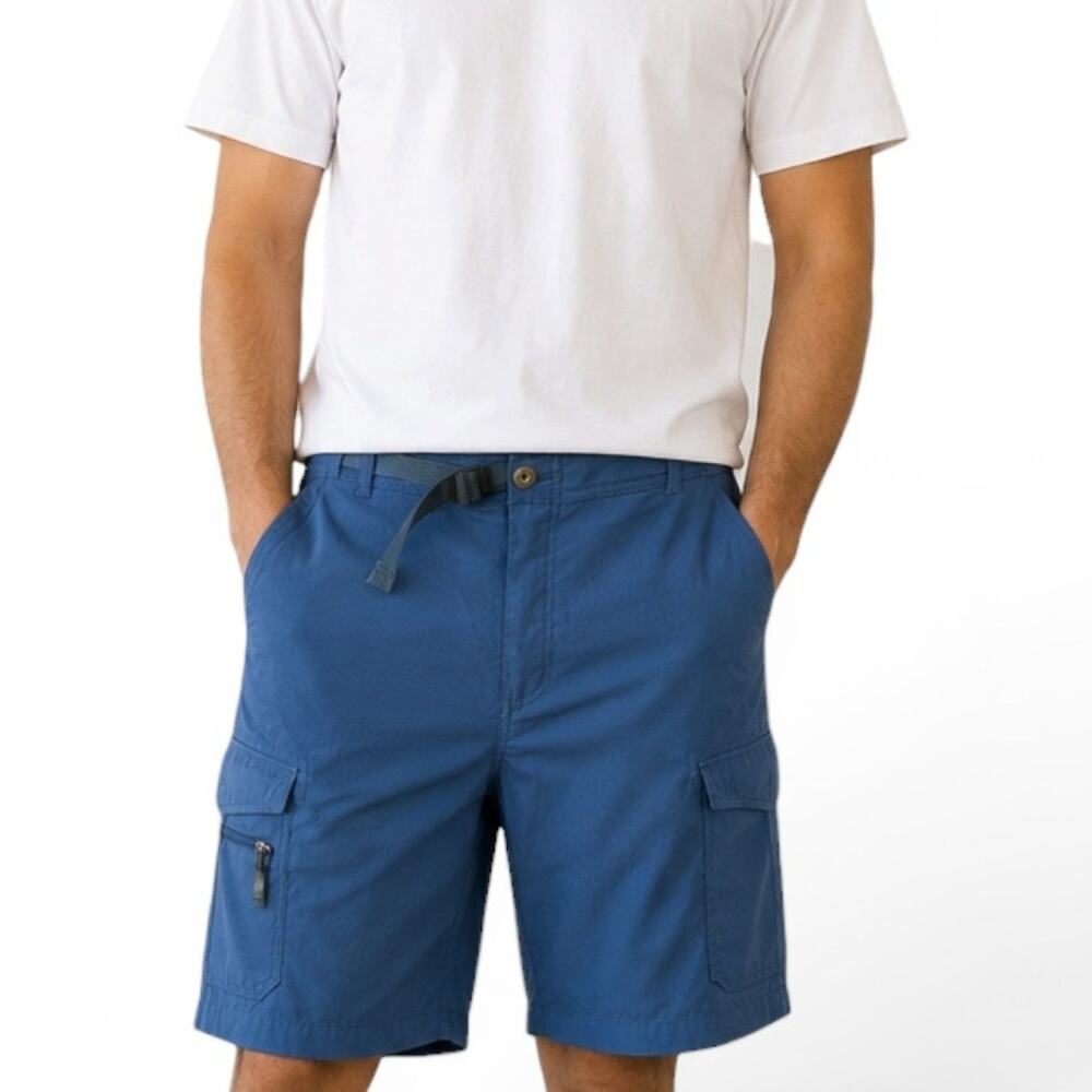 BC Clothing Expedition Mens Blue Stretch Performance Hiking Cargo Shorts Size 38